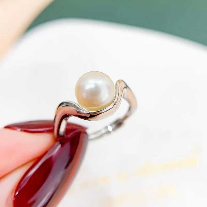 Super Simple Pearl Rings Settings Women Handmade Rings Components DIY
