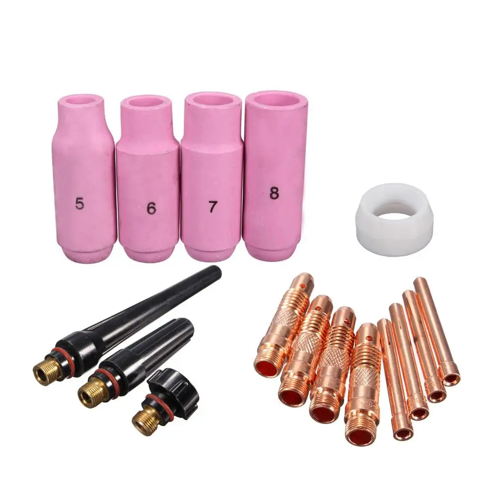 

16pcs TIG Welding Machine Torch Stubby Gas Lens Kit Welding Machine Accessories Excellent Craftsmanship Well Durability