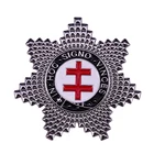 Крутой винтажный металлический масонский рыцарь Templar In спец Signo Vinces 7 звезд Униформа булавка для лацкана