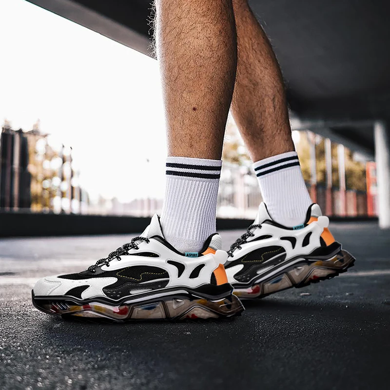 

Men Sneakers 2021 Breathable Non-Slip Popcorn Men Platform Casual Sneakers Male Outdoor Tennis Fashion Sport Shoes