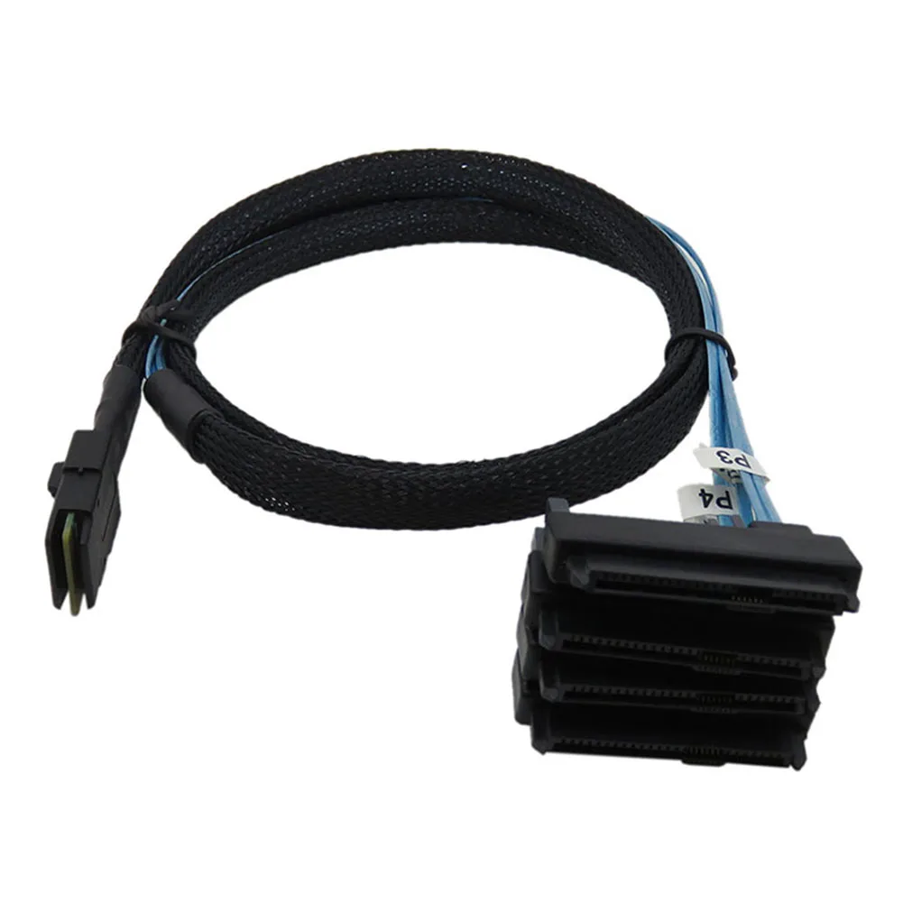 

Internal Mini SAS 36-Pin SFF-8087 to 4 SAS 29-Pin SFF-8482 Cable with 15 Pin SATA Power Splitter Cable Computer Accessories