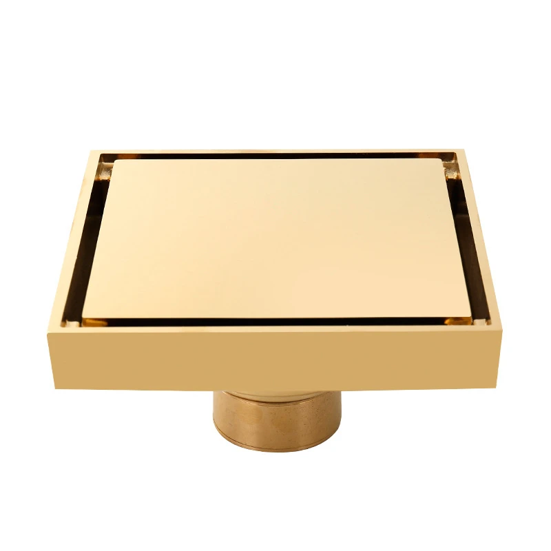 High Quality Bathroom Accessories Brass Gold/Rose Gold/Silver Finish Bath Shower Floor Drain 120x120mm Square Waste | Обустройство
