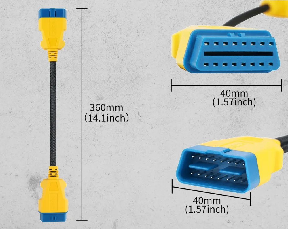 Autool obd2 kabel 150cm 1m 1 zu 3 konverter adapter obdii verlängerung kabel verstärktes kabel kabel zum starten easydiag golo elm327 – Detail 10