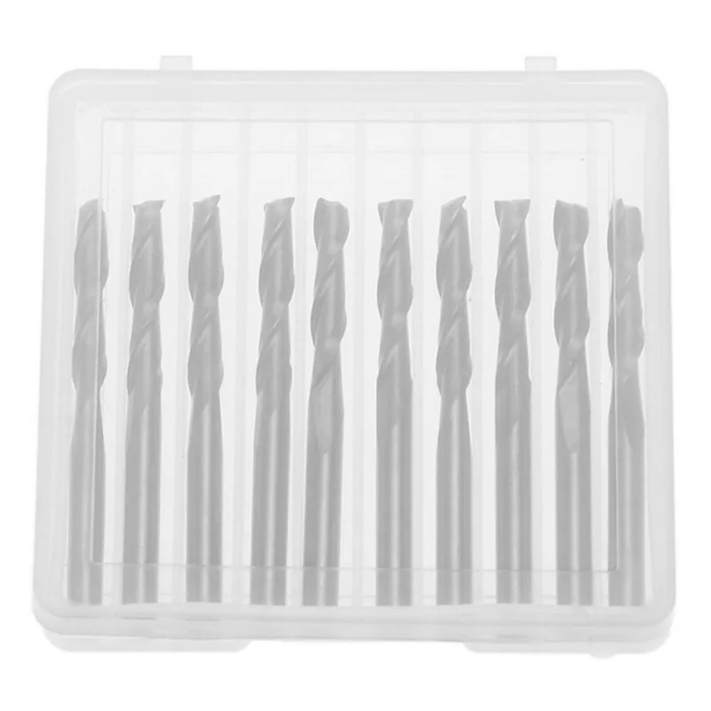 10 шт. 1/8 фрезы Концевая фреза плоский нос Два флейты ЧПУ инструмент|Фреза| |