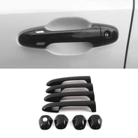 auto car accessories abs carbon gate door handle trim frame sticker cover exterior moulding for toyota highlander xu50 2014 2019