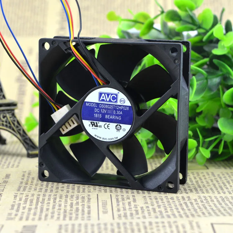 

Delivery AVC 8025 8cm 4-Wire Ball Fan Temperature Control Mute Ds08025t12028 0.30a