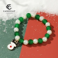 christmas gift bead bracelets for women men colorful elk couples matching friendship bracelet kids fashion jewelry wholesale