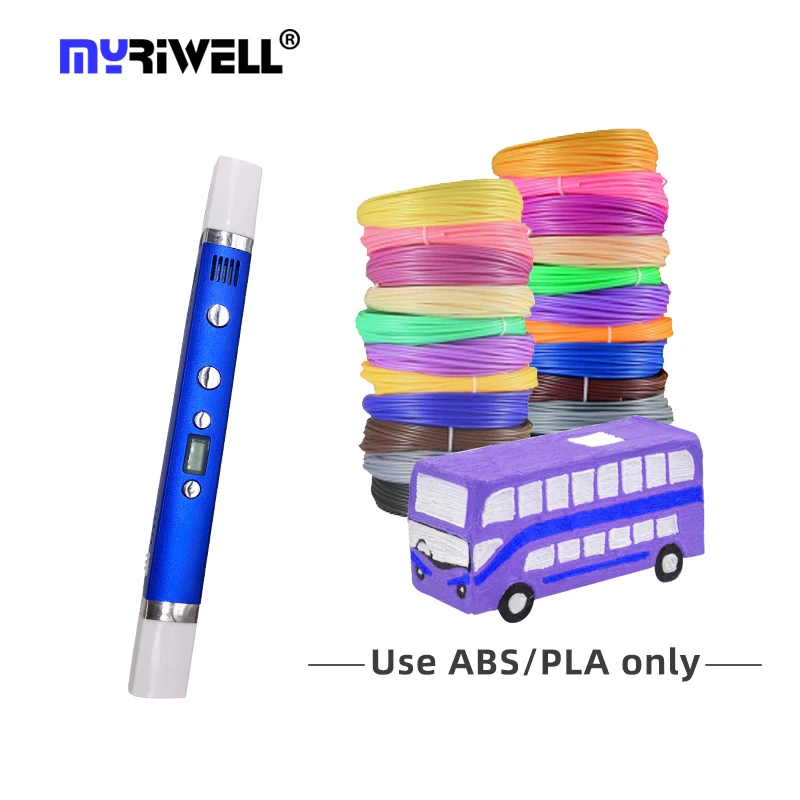 

3d-ручка Myriwell, 1,75 мм, ABS/PLA/PCL, светодиодный экран, зарядка через USB