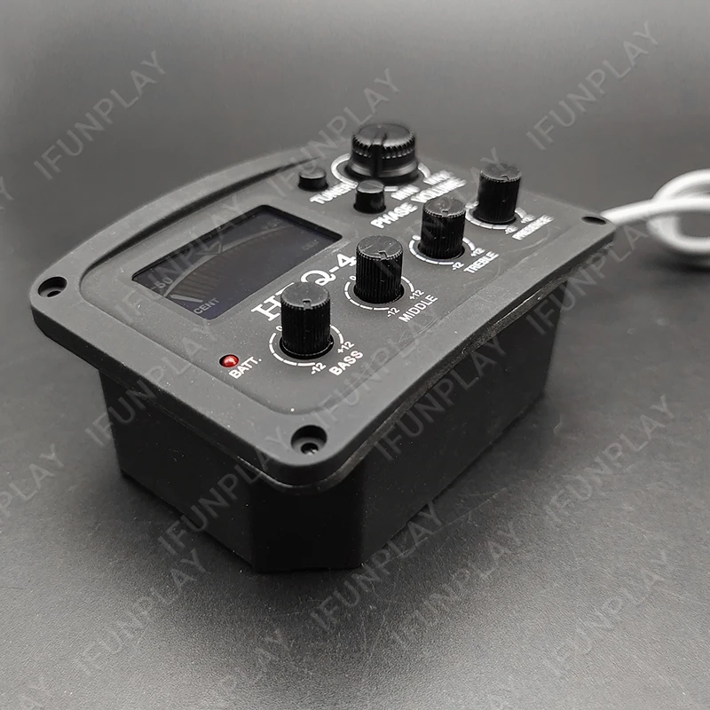 4 Band Acoustic Guitar Preamp with Tuner Folk EQ Equalizer Amplifier Piezo Pickup Accessories | Спорт и развлечения