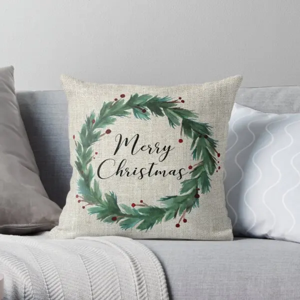 

Christmas wreath Soft Decorative Throw Pillow Cover for Home Pillows NOT Included