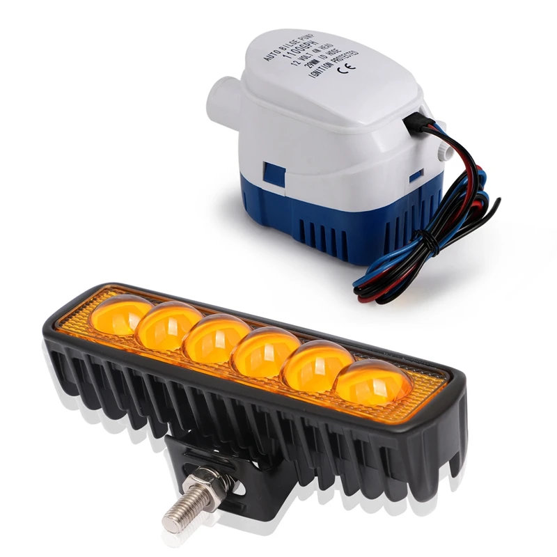 1 шт 12V Автоматический водяной откачивающий насос 750Gph & шт. 6 дюймовый светодиодный