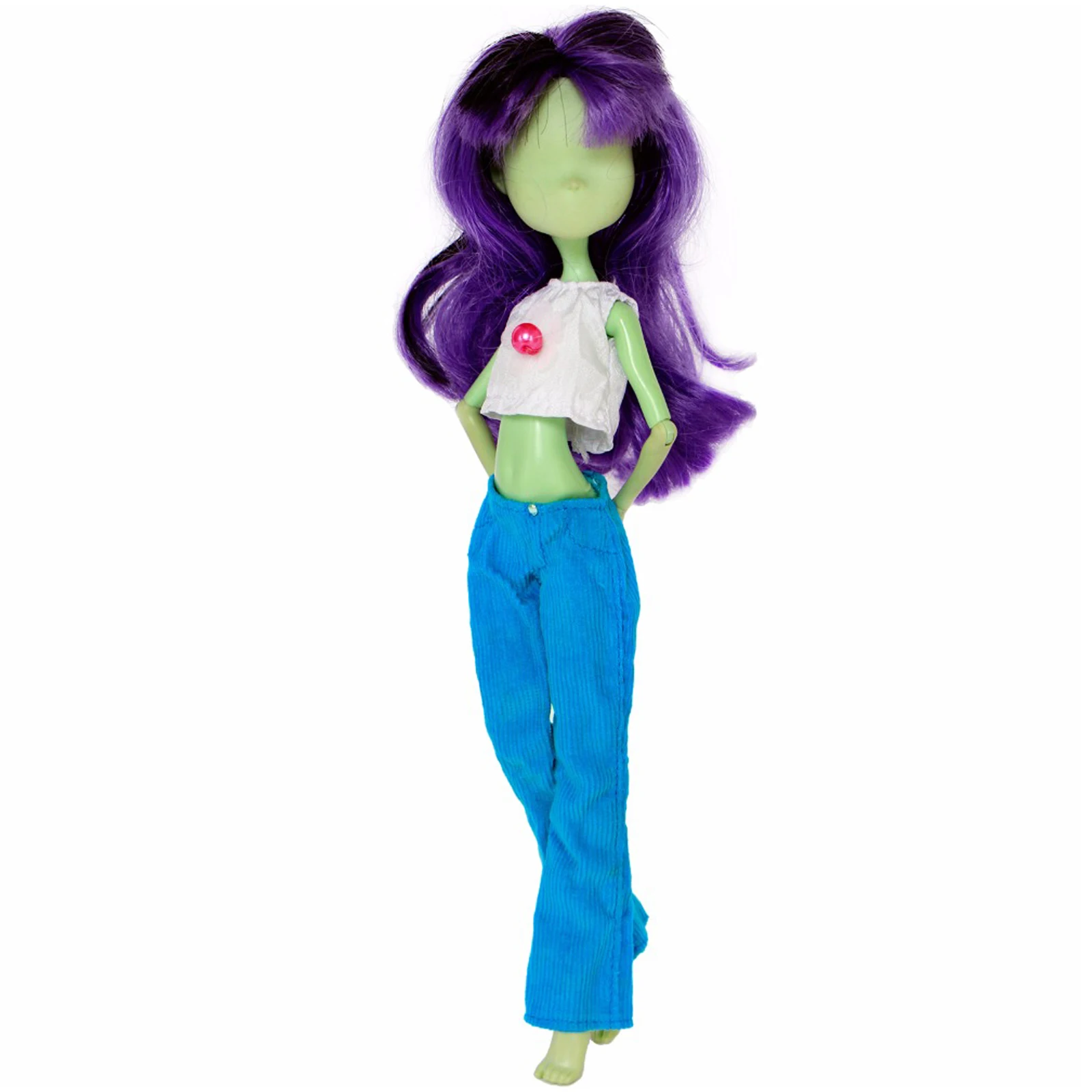 Модный наряд BJD повседневная одежда жилет мини блузка синие брюки Одежда для