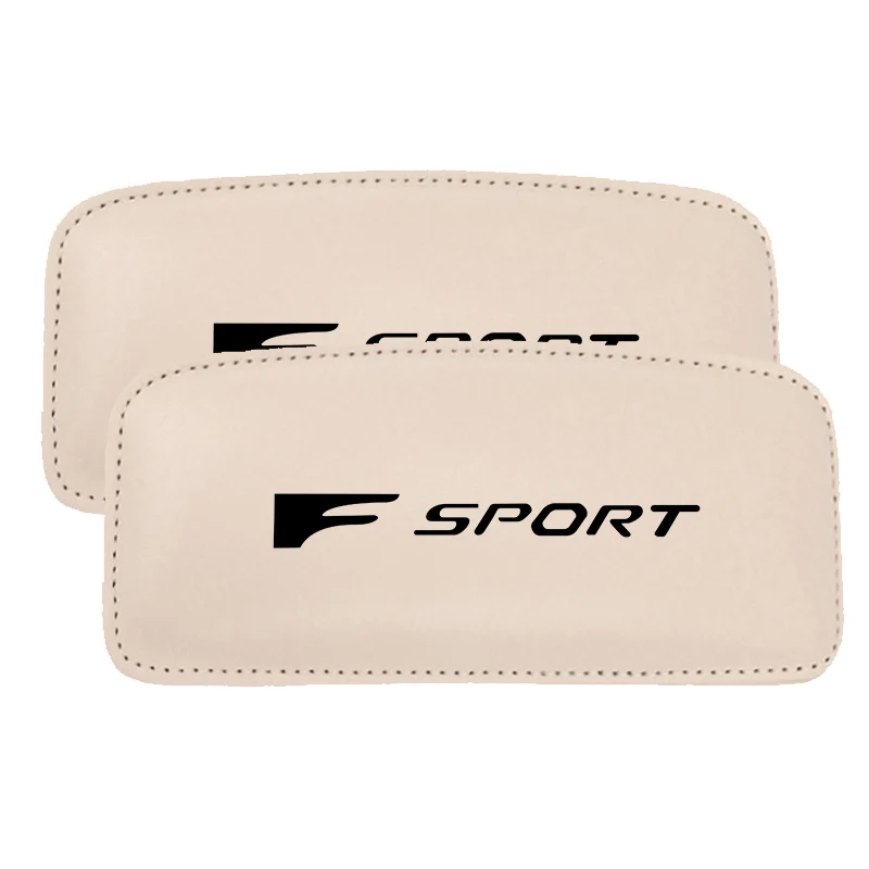 BEIGE black 2pcs 1 шт., автомобильная Кожаная подушка для ног, наколенник F Sport для Lexus, подушка для поддержки бедра - Название цвета: BEIGE black 2pcs