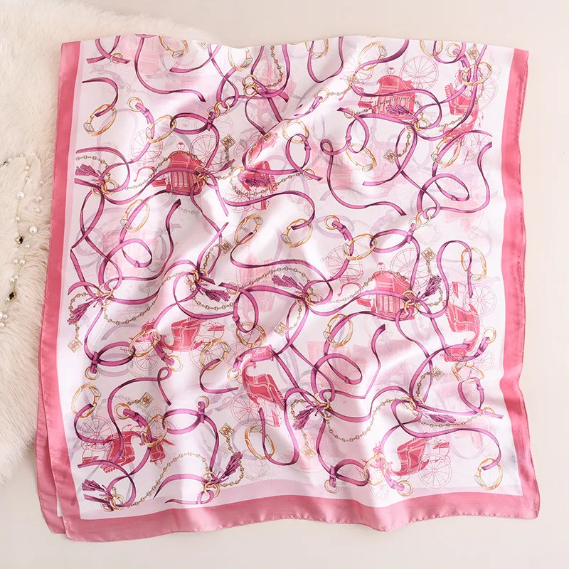 

New style Autumn and winter women Popular beautiful chain print silk muffler lady scarves quality luxury shawl beach wraps hijab