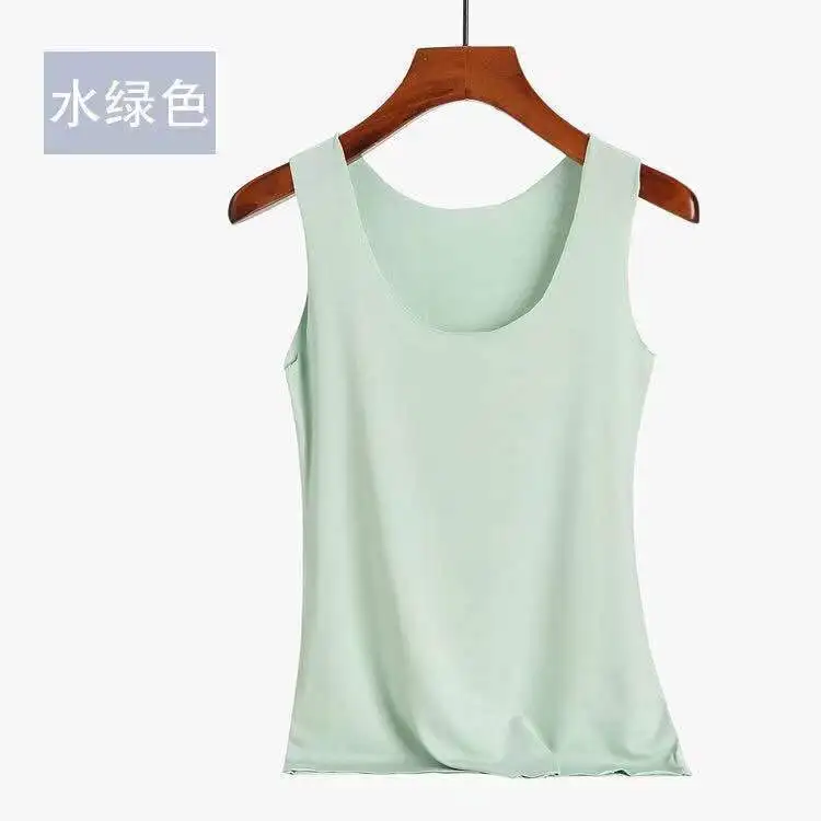 QLUKEOYY Tank Tops Summer Seamless Ice Silk Vest Women Wear Undershirt Underwear Female Students Korean-Style Slim Strap images - 6