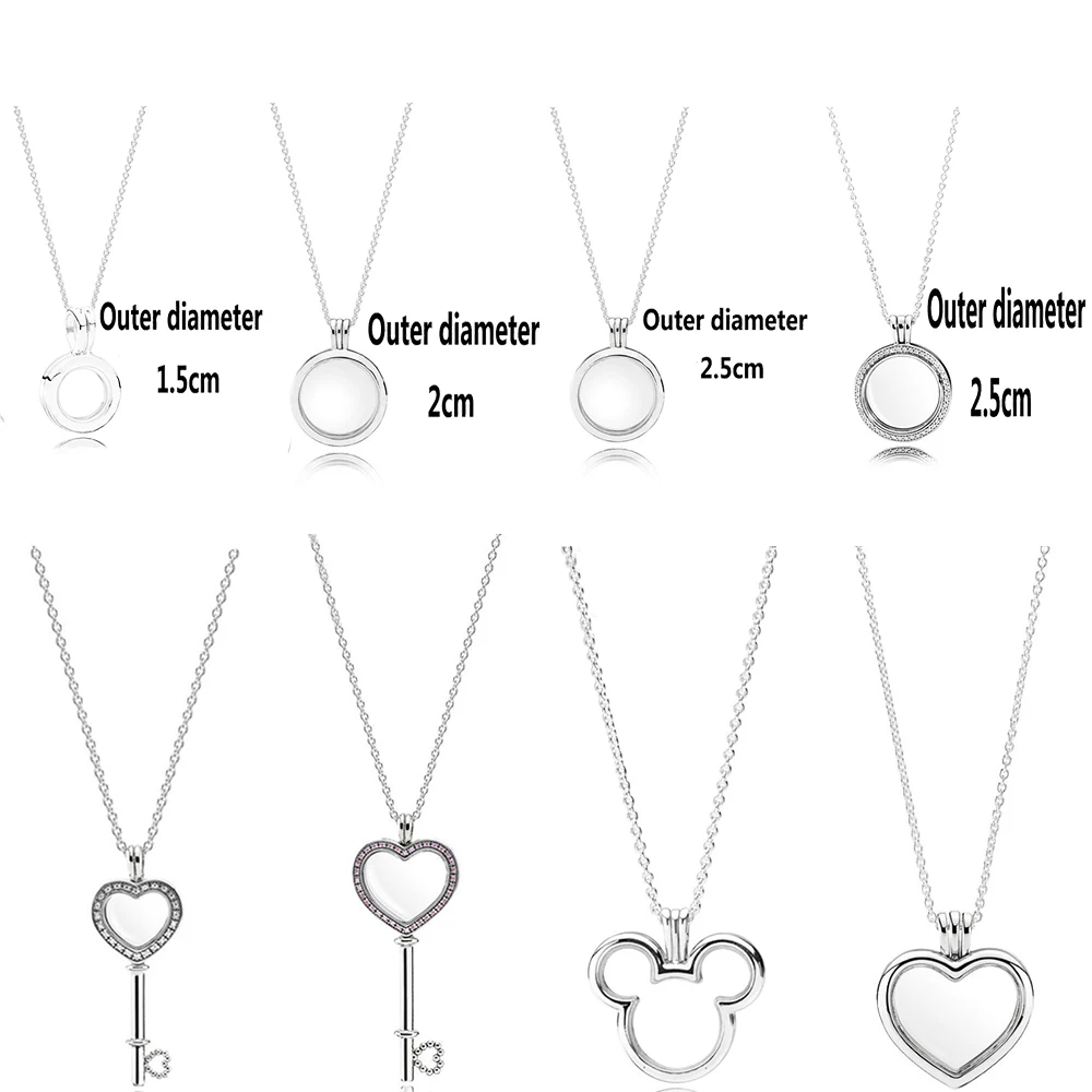 

NEW 2019 100% 925 Sterling Silver Pendant Magnetic DIY Chain Memory Floating Locket Hallowmas Original Charm Necklace Jewelry