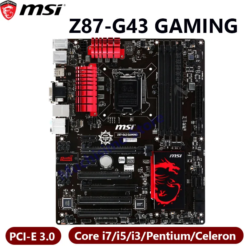 Игровая Материнская плата MSI Z87-G43 Core i7 i5 i3 Pentium Celeron DDR3 Разгон 32 Гб LGA 1150 PC Настольный