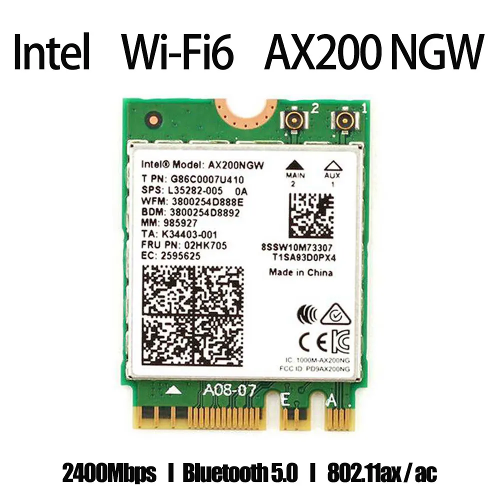 Беспроводной ноутбук 2400 Мбит/с WiFi 6 Intel AX200 802.11ax/ac двухдиапазонный 2 4 ГГц/5 ГГц M.2