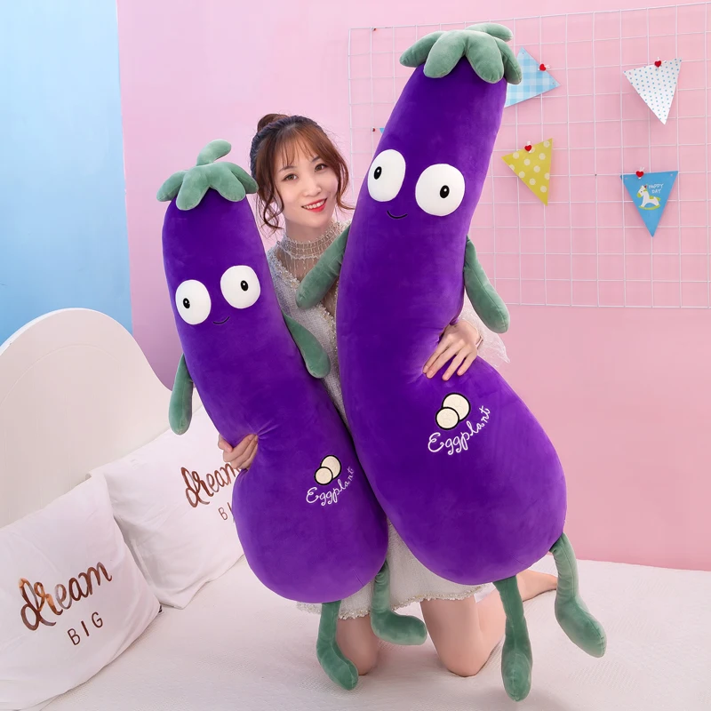 

70/90/110cm Cute Eggplant Plush Toys Stuffed Soft Plant Vegetable Pillow Cushion for Children Kids Birthday Gift Home Decor