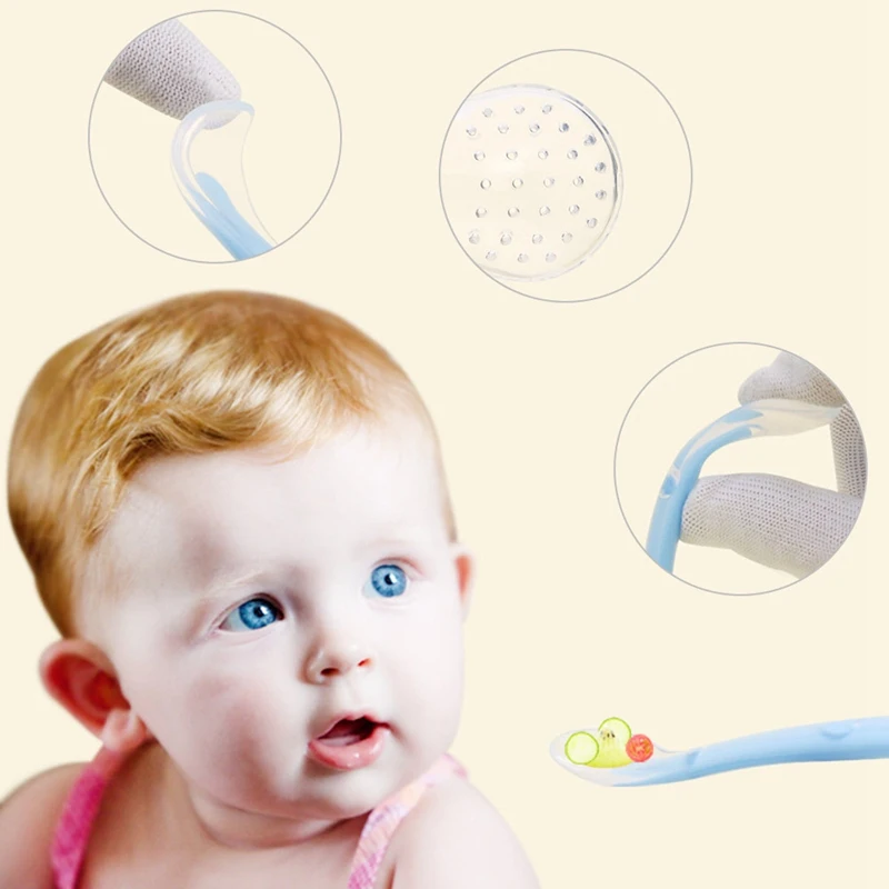 Baby Soft Silicone Spoon Food Grade Baby Feeding Spoons Safety Tableware Infant Learning Spoons for 4M-3Y Baby