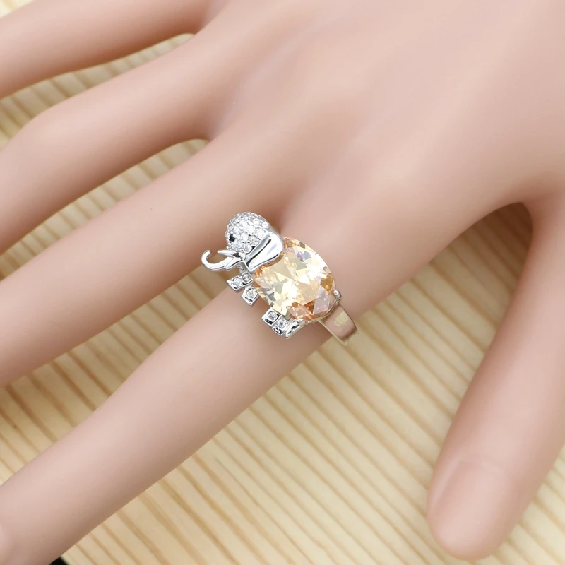 Наборы ювелирных изделий из серебра 925 пробы шампанское кубический цирконий для