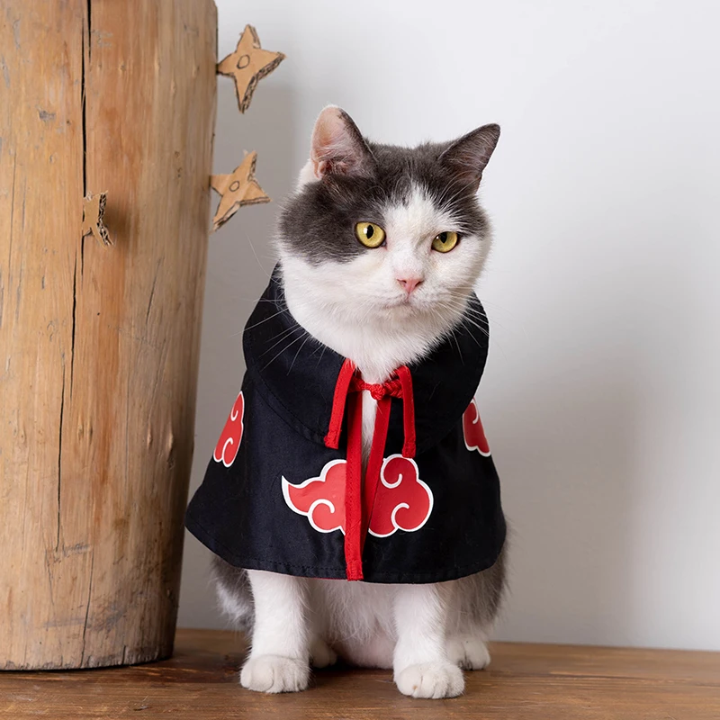 Плащ для кошек аниме мультяшный плащ акацукики собак костюм ниндзя накидка