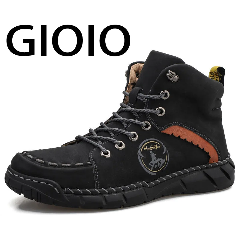 

Fashion Men's Boots Handmade Men's Ankle Boots Autumn Winter Men's Motorcycle Boots Plus Size 38-50 Outdoor Men's Casual Boots