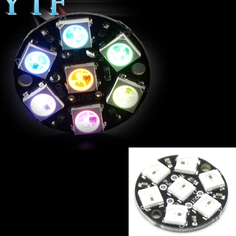 7 битный светодиодный кольцевой светильник WS2812 5050 RGB со встроенными