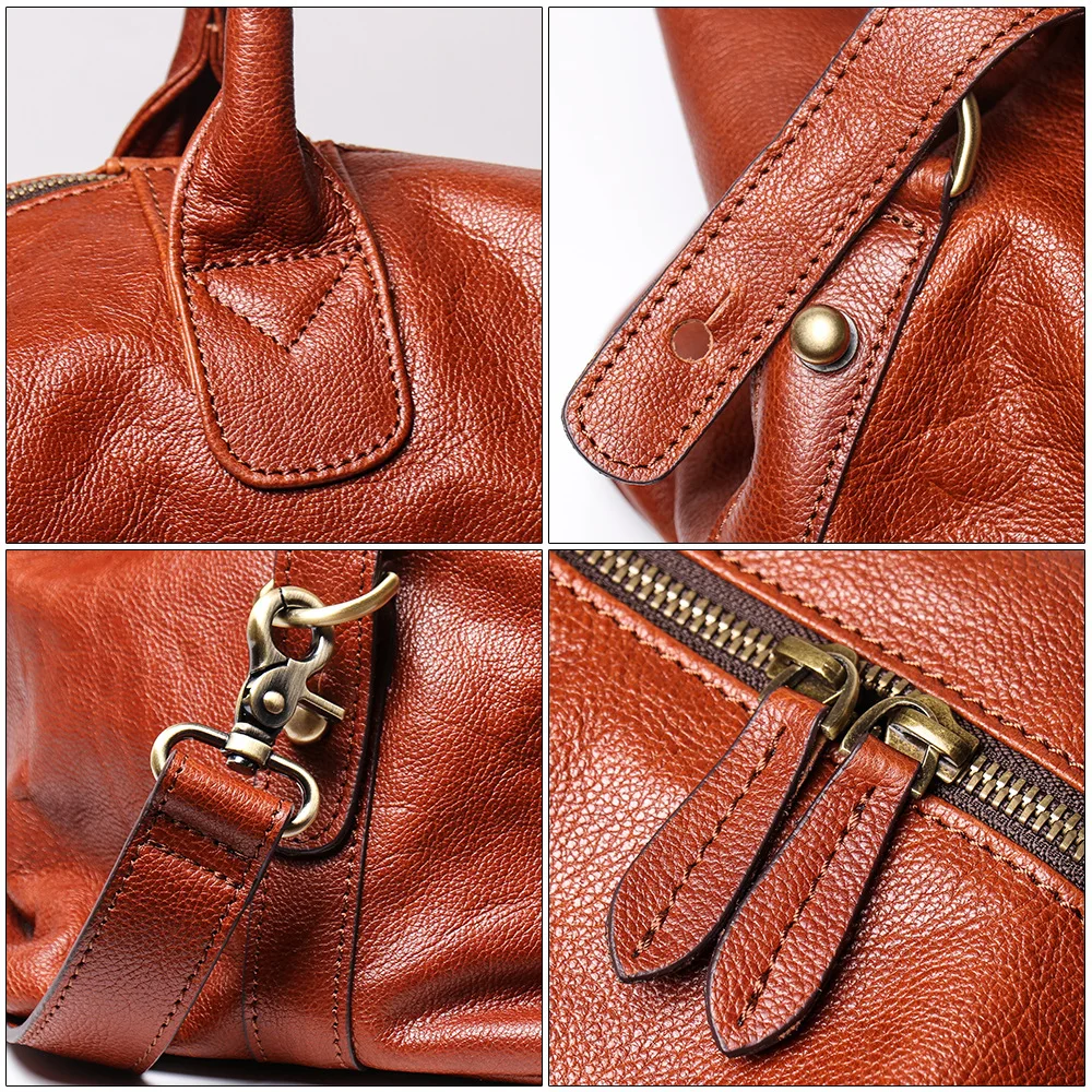 

Men's Travel Bag Cow Leather Big Travel Duffel Durable Cowhide Weekend Bag Man Genuine Leather Luggage Bag