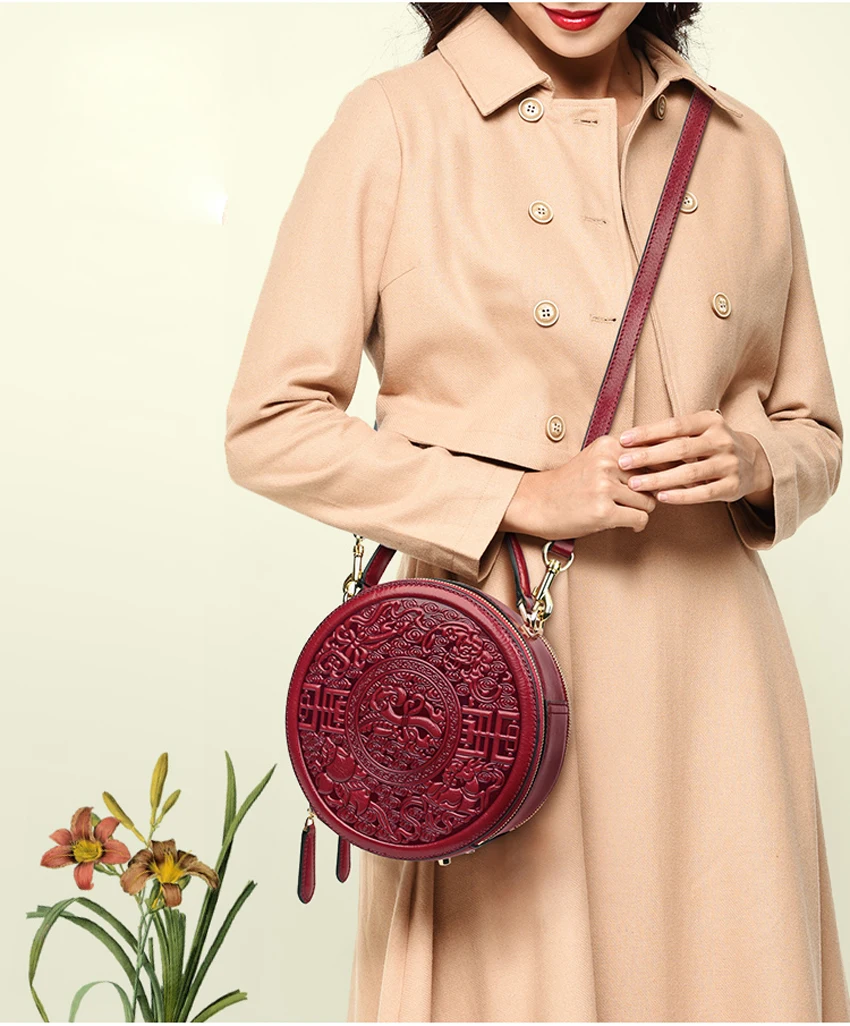 SUWERER Women Genuine Leather bag fashion cowhide Embossed bag luxury handbags women bags designer famous brand women bags
