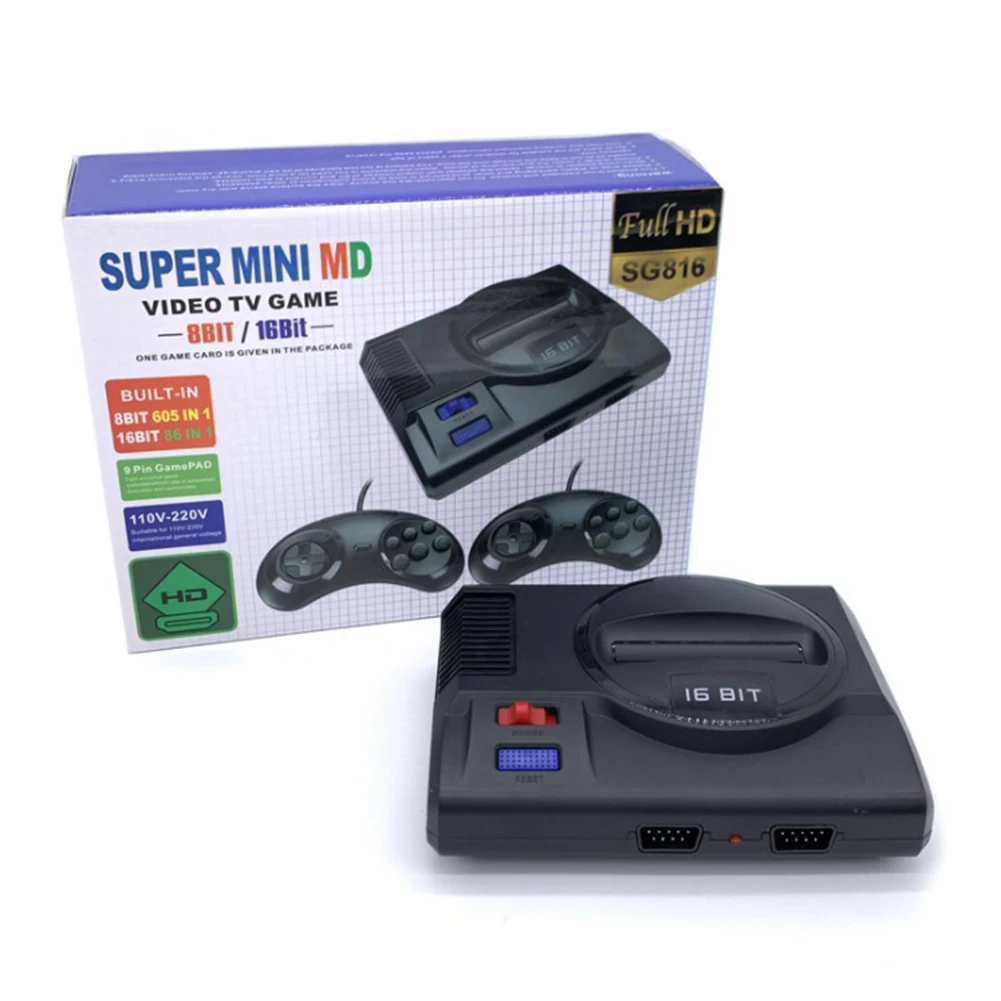 SG816 Супер ретро мини ТВ Видео игровая консоль для Sega Mega Drive MD 16 бит 86 игр 8 605