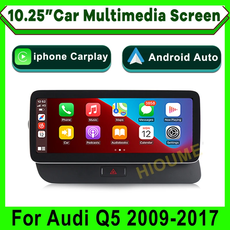 

Для Audi Q5 2009-2017 10,25 "Apple CarPlay Android Автомобильная Мультимедийная система, головное устройство, задняя камера IOS Linux