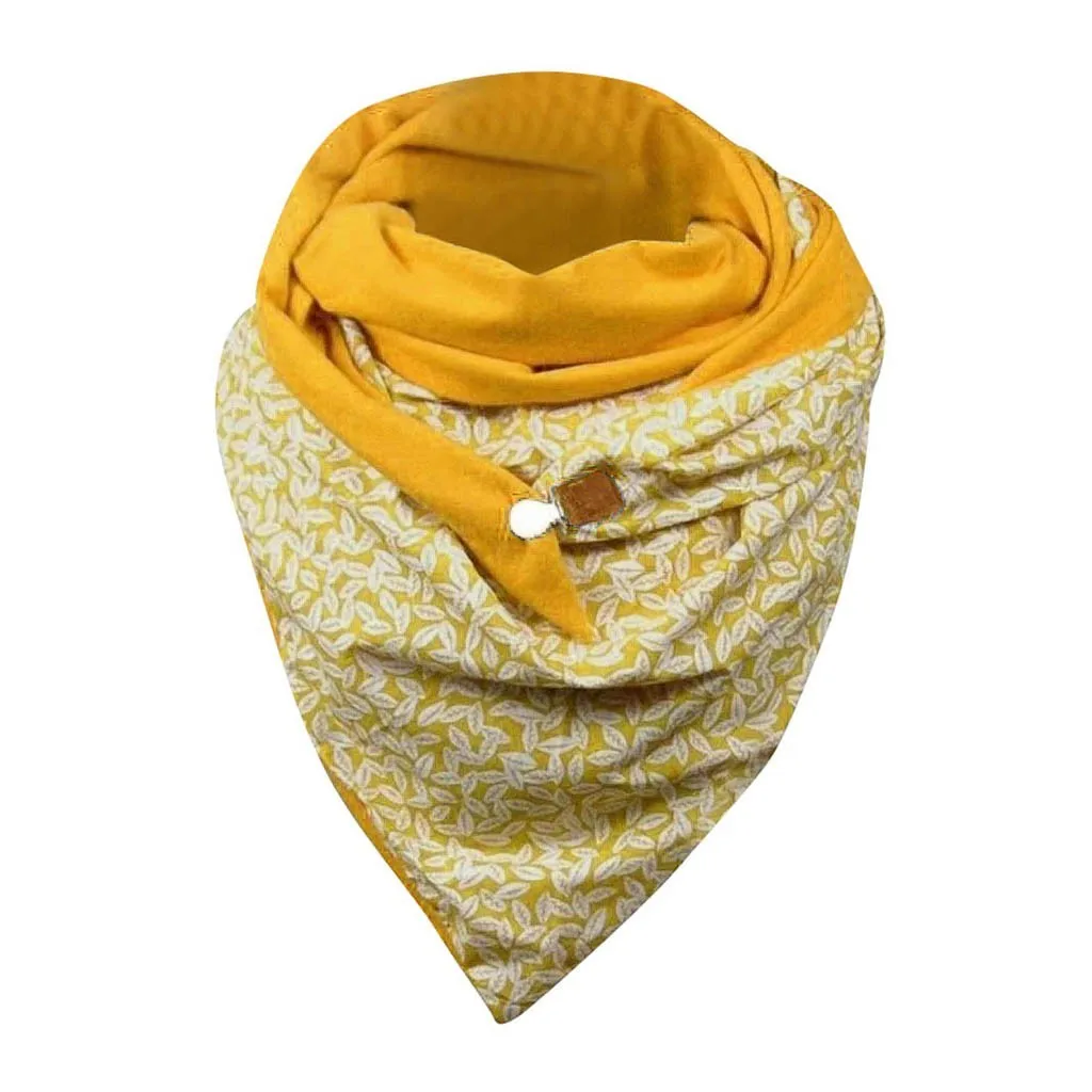 Модные женские шарфы однотонные с принтом в горошек на пуговицах мягкие запахом