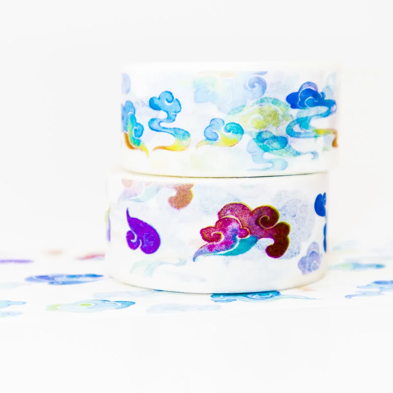 

Colorful Clouds Washi Tape Set Sticky Decorative DIY Office Stationery Masking Paper Tape Scrapbook 1PCS