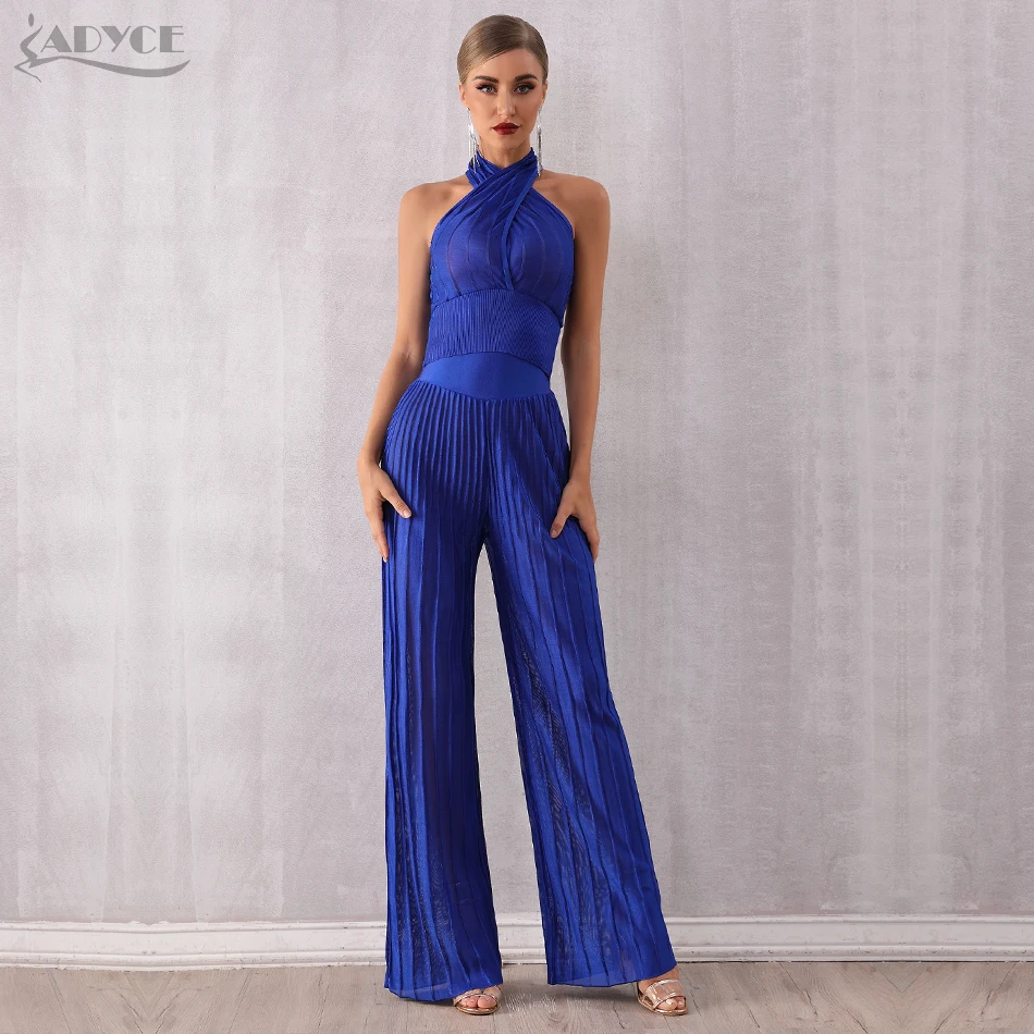 Adyce 2020 Новое синее сексуальное платье без рукавов комплекты из двух предметов с
