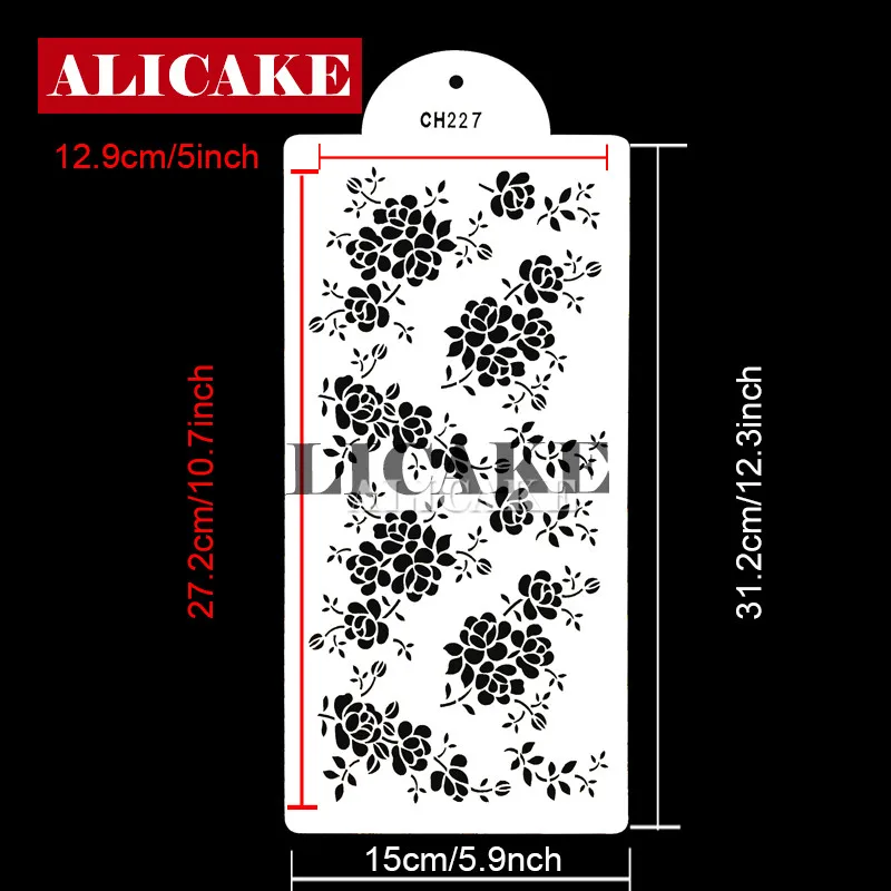 Трафарет для свадебного торта с цветочным узором украшения пластиковые