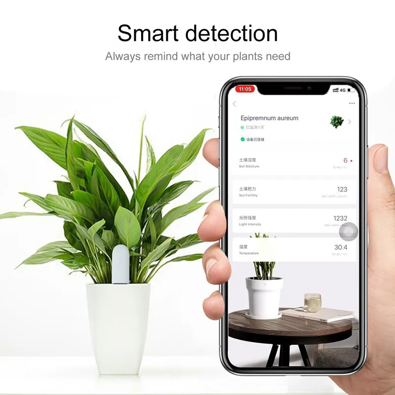 International Version Xiaomi Mi Flora Monitor Digital Grass Flower Care Soil Water Light Smart Tester Sensor for Garden Plants |