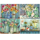 Яркая Алмазная вышивка YI, садовая алмазная живопись, полная выкладка, пейзаж, вышивка крестиком, мозаика с изображением цветов, Настенный декор