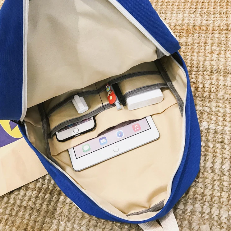 Однотонный холщовый рюкзак для женщин сумка на плечо в японском стиле школьный