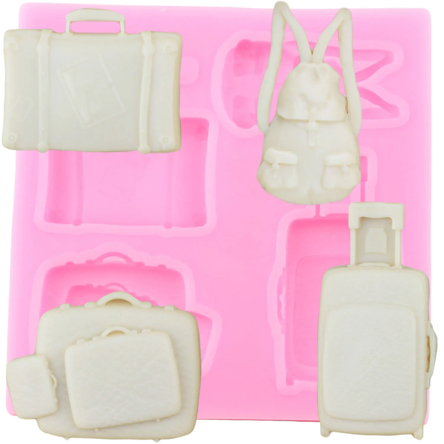 

3D Bag Suitcase Silicone Molds DIY Fondant Cake Decorating Tools Candy Clay Chocolate Gumpaste Mold Kitchen Baking Moulds