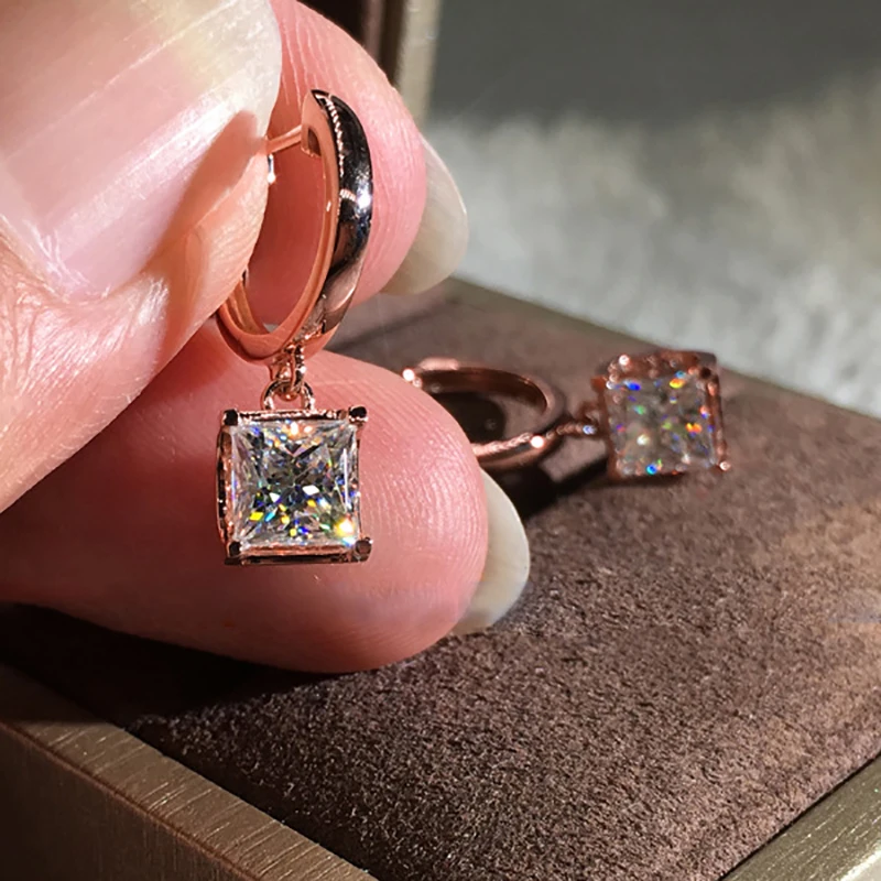 Модные женские серьги-капельки с блестящими кристаллами цвета розового белого золота AAA+ CZ, Повседневные Вечерние ювелирные изделия KAE073