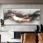 Настенная абстрактная картина Wangart, Настенная картина серого цвета с изображением облака для гостиной, холст, Современный художественный постер и принт