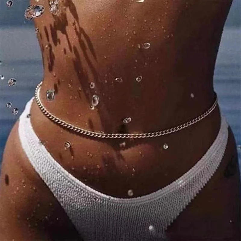 

New summer beach metal body jewelry women's shining waist chain accessories sexy girl bikini belt accessories waist chain body