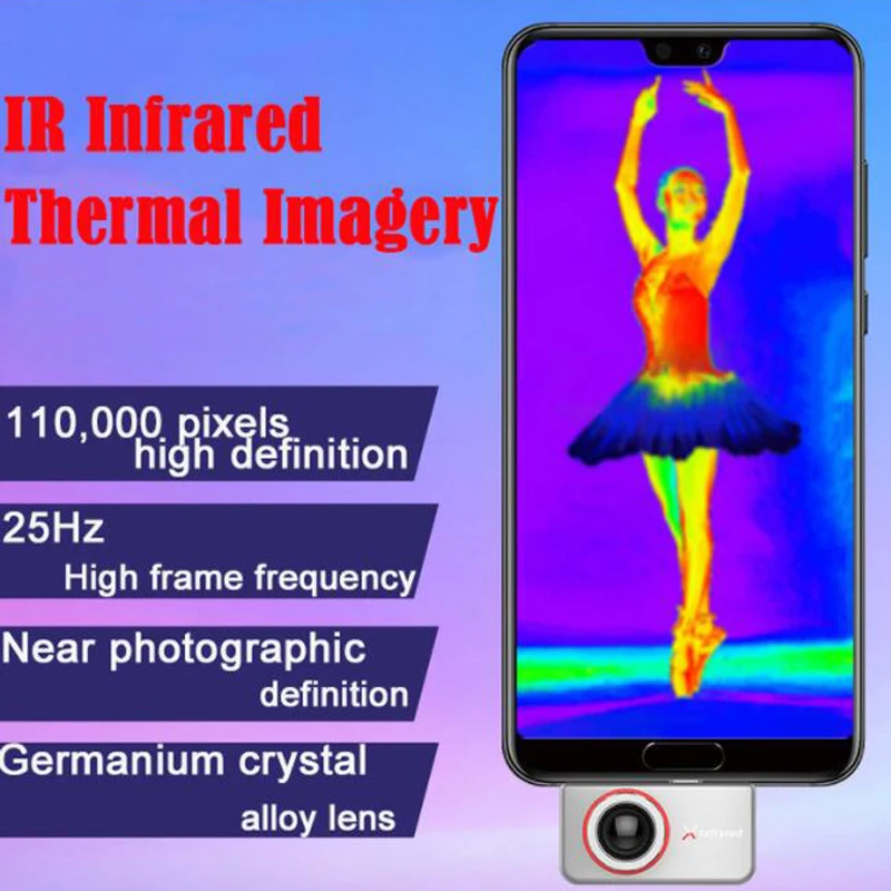 infrared thermal imaging multifunctional portable mini visual temperature measurement camera for mobile phone mobile devices free global shipping