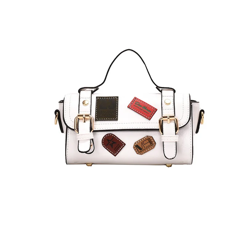 

2021 New Arrivals Women's Shoulder Bags For Female PU Leather Multi Label Decals Retro Trend Style Personality Girl's Hnadbag