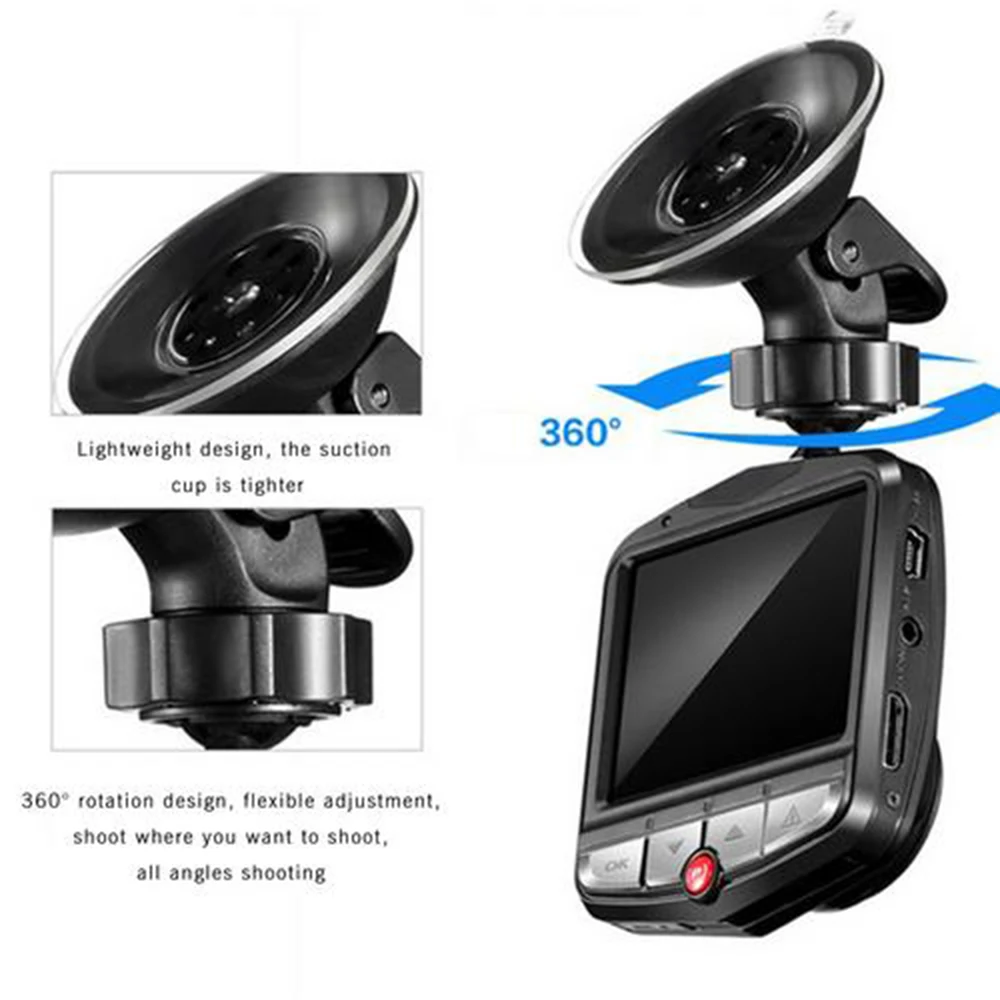 2 4 дюймов Автомобильный видеорегистратор Камера Двойной объектив рекордер 1080P HD