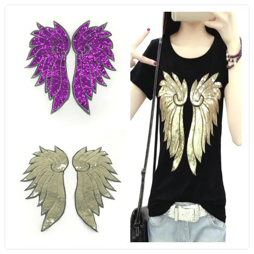 Нашивки с блестками большой толстовка капюшоном надписью Angel и принтом крылышки