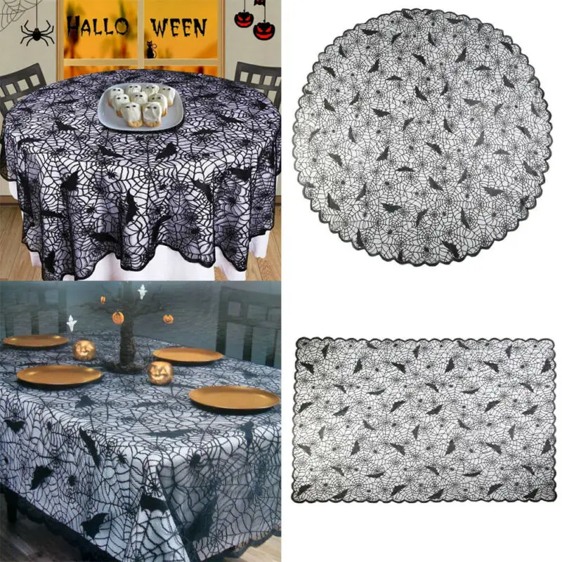 1 пара скатерть на тему Хэллоуина баннер паутина стол чехол со шнуровкой с