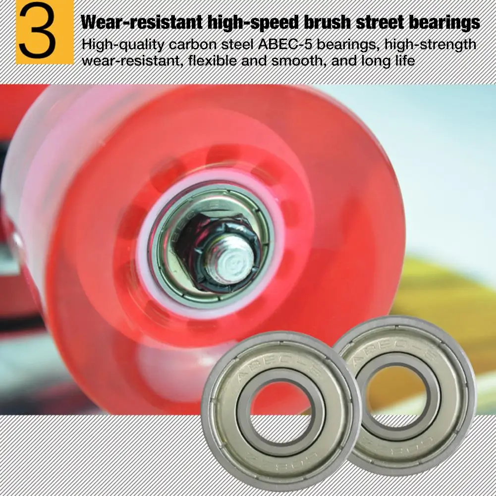 

22 Inch Maple Skateboard with 4 Wheels 7 Layer Maple Deck Skateboard for Kids Beginners