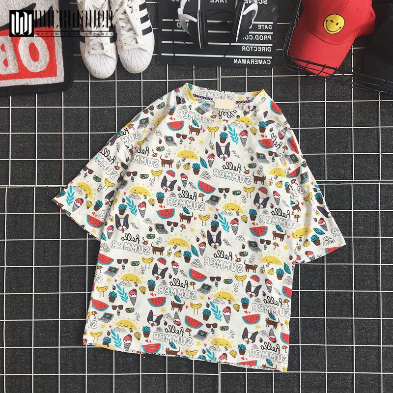 Женская футболка Duckwaver свободная с коротким рукавом и принтом в виде